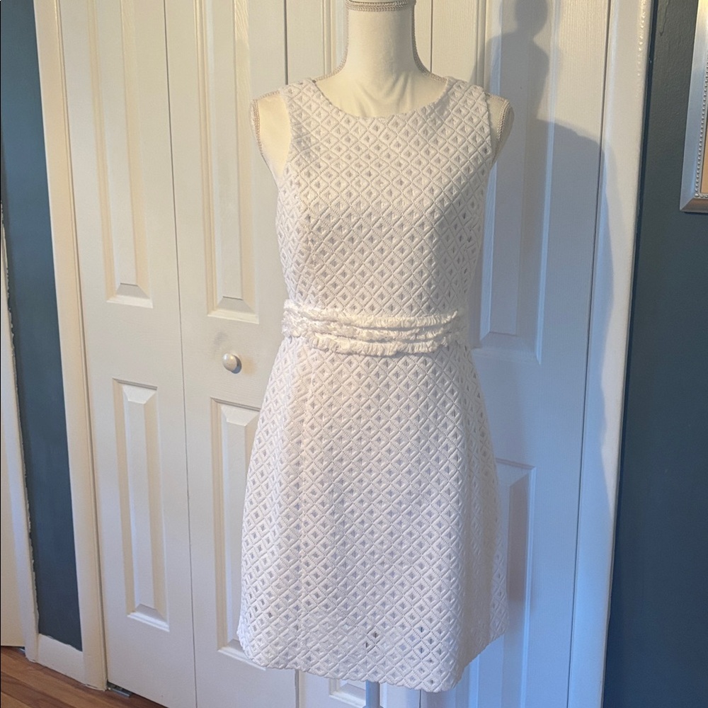 Lilly Pulitzer White Textured Sleeveless Dress